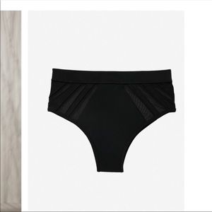 Express black sheer mesh bikini swim bottoms